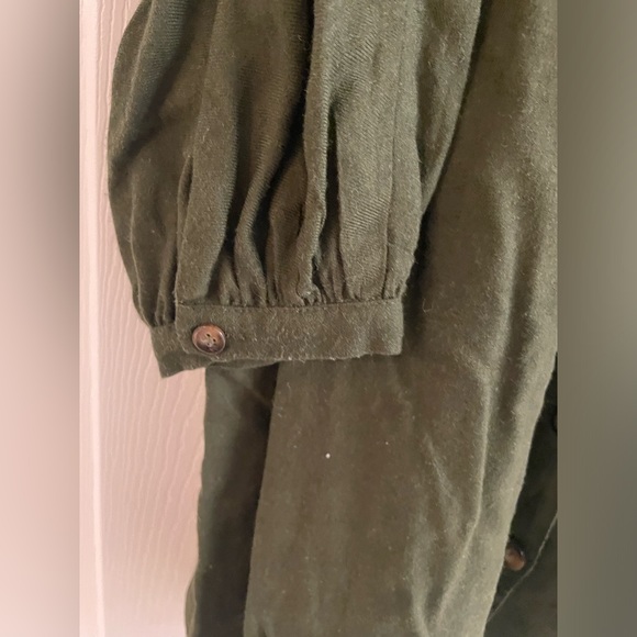 Zara Trf dark green mini button up dress - Picture 3 of 5